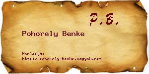 Pohorely Benke névjegykártya